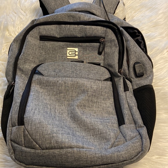 Bruno Cavalli Backpack large color gray and black long 19”wide 16” - Picture 13 of 16